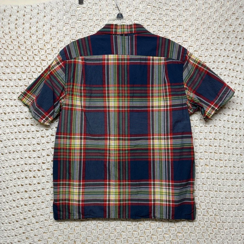 Vintage Polo Ralph Lauren Shirt Mens XL Blue Red Plaid Camp Chest Pockets Collar
